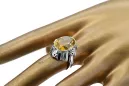 Ring Yellow Peridot Sterling silver 925 Vintage craft vrc043s